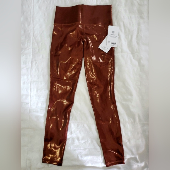 NWT Athleta Small Salutation Stash Shine Tight in Mahogany Foil. - Picture 6 of 10